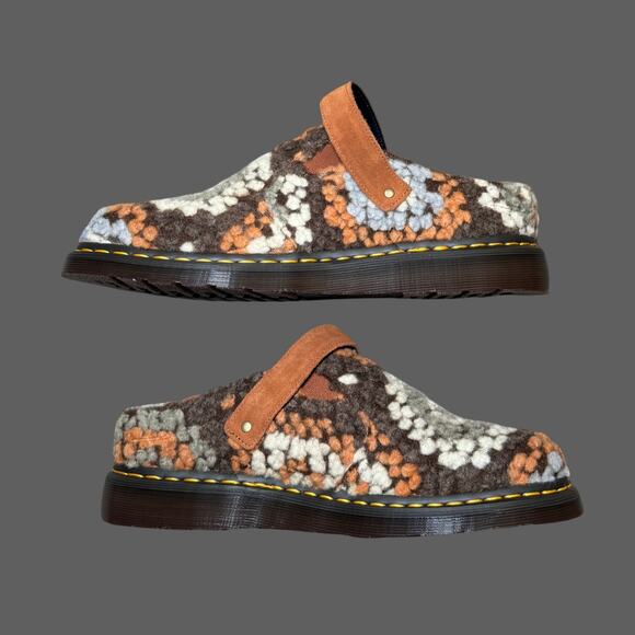 Dr. Martens Isham Crochet Wool Suede Mules in Tan NWOB USM10 - Picture 2 of 8